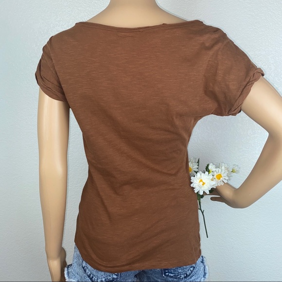 Anthro C. Keer Ribbon Embroidered Floral Beaded Embellished T-Shirt Tee Shirt - Picture 6 of 11